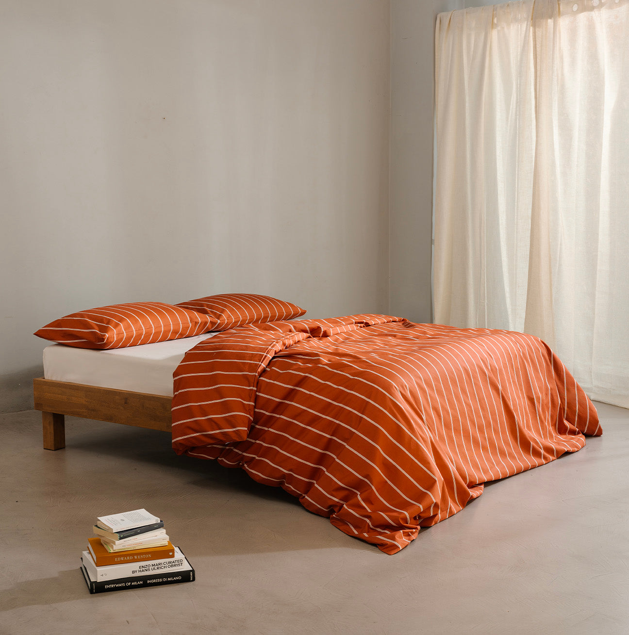 completo a righe terracotta e crema nuova collezione a righe in edizione limitata di Dalfilo